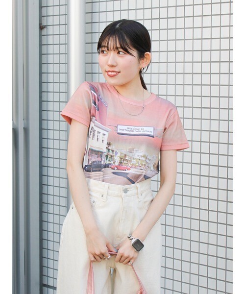 Ungrid 総柄フォトプリントTee