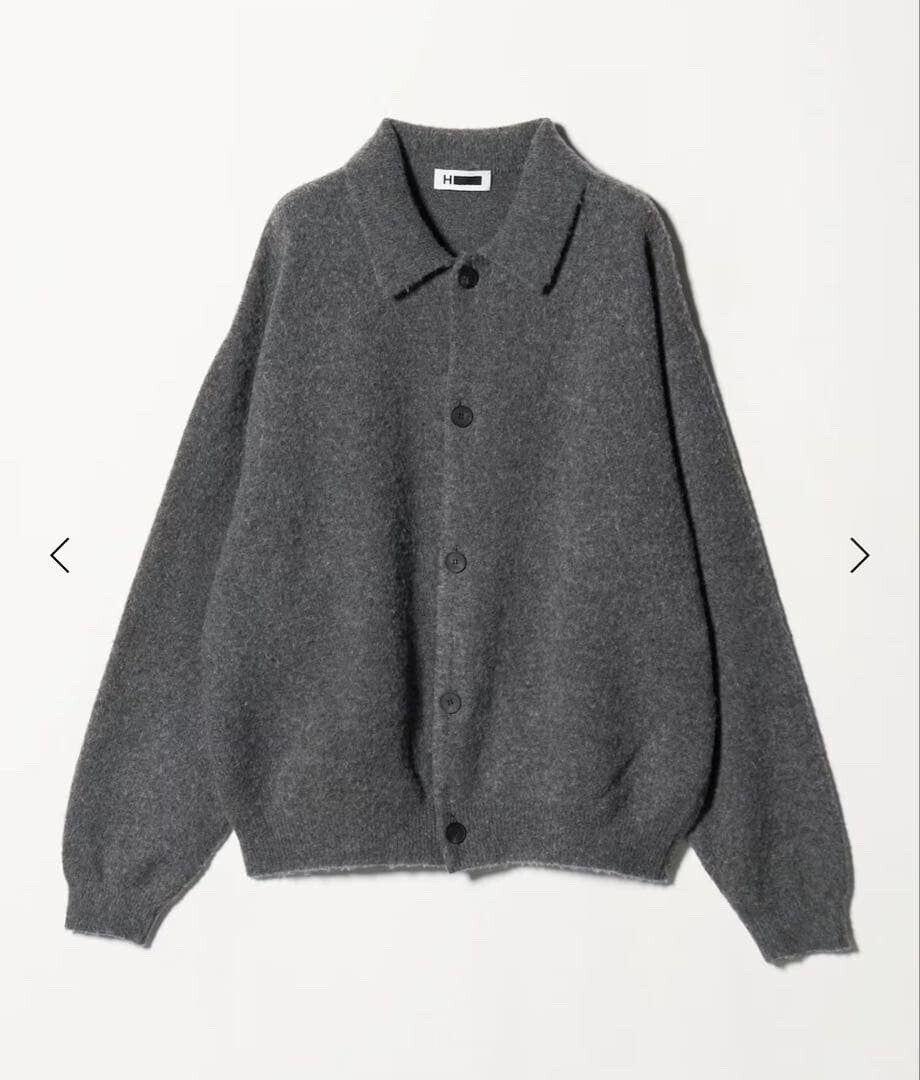 H BEAUTY&YOUTH UNITED ARROWS ナッピングウール　ポロカラー　カーディガン