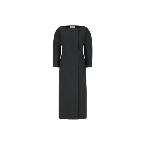 AMOMENTO rounded shoulder long jacket