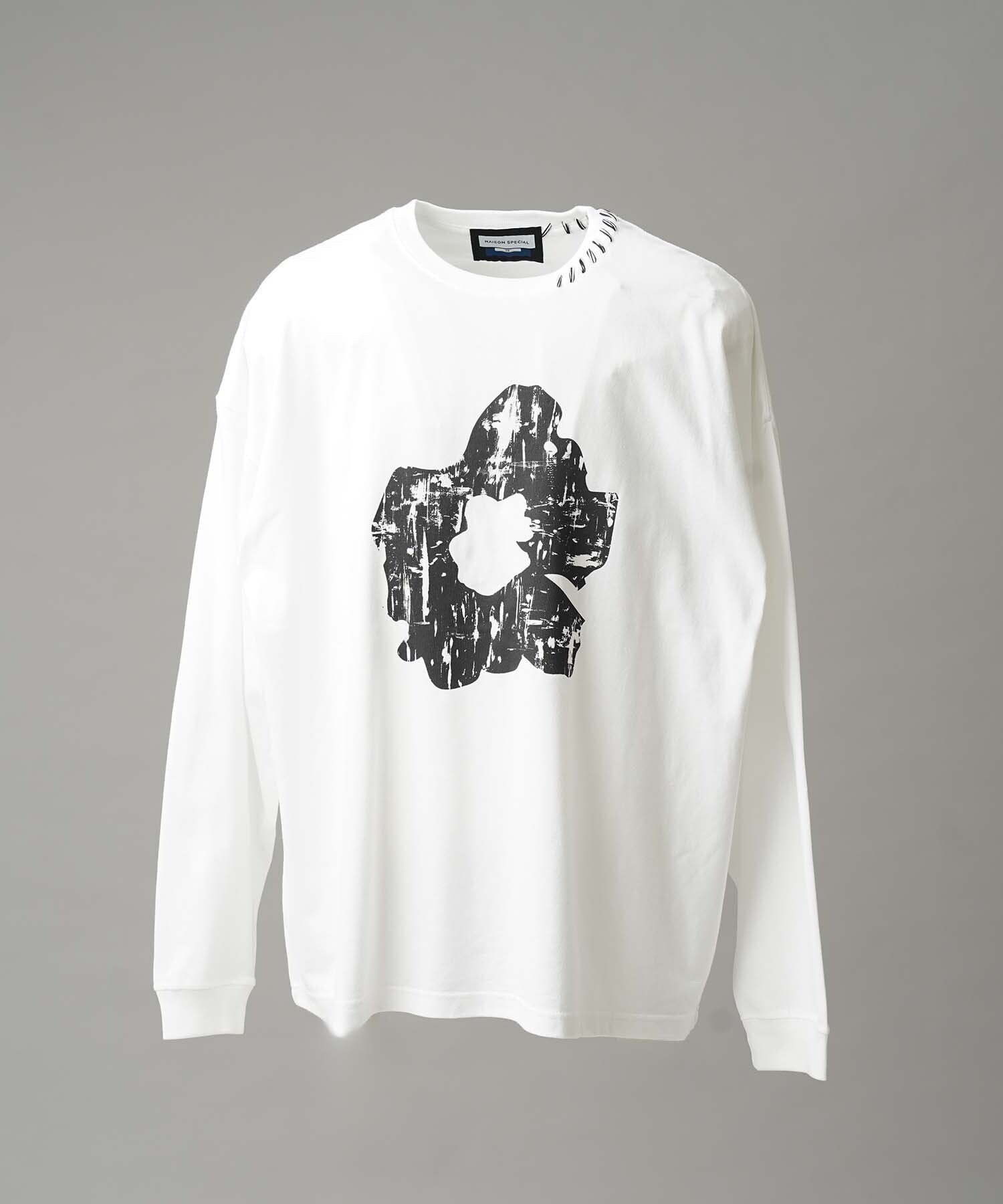 MAISON SPECIAL Nuance Graphics Hand Stitching Long Sleeve TEE