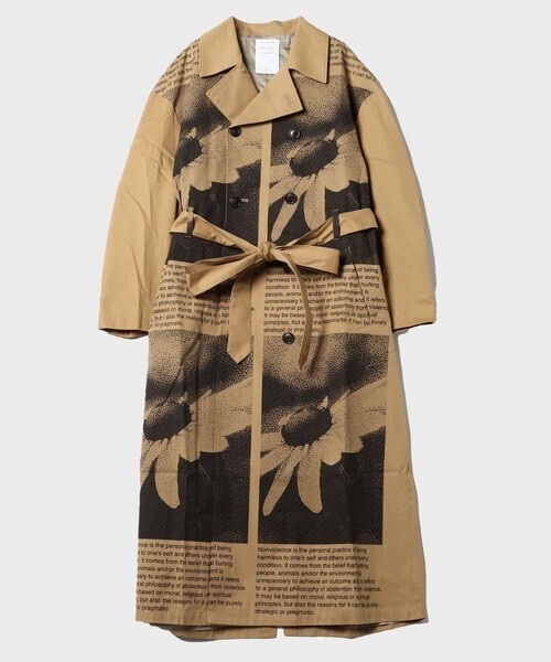 Mr.GENTLEMAN GRAPHIC LONG TRENCH COAT
