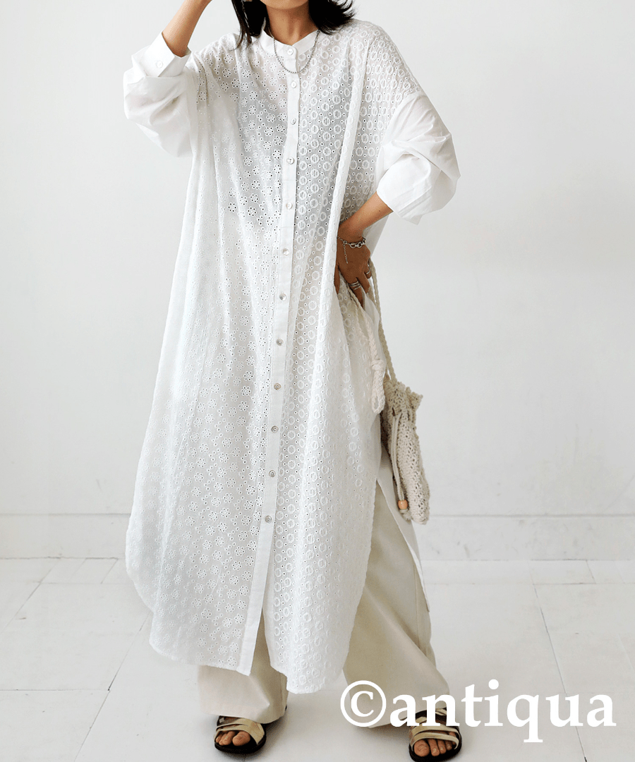 antiqua 刺繍ワンピース ワンピース レディース ロング 長袖 。pk-00907