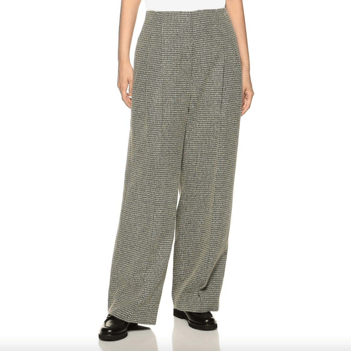 BARNEYS NEW YORK セットアップ チェック柄ツイード ワイドパンツ