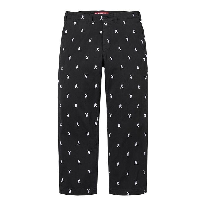supreme Chino Pant Black Playboy 26SS