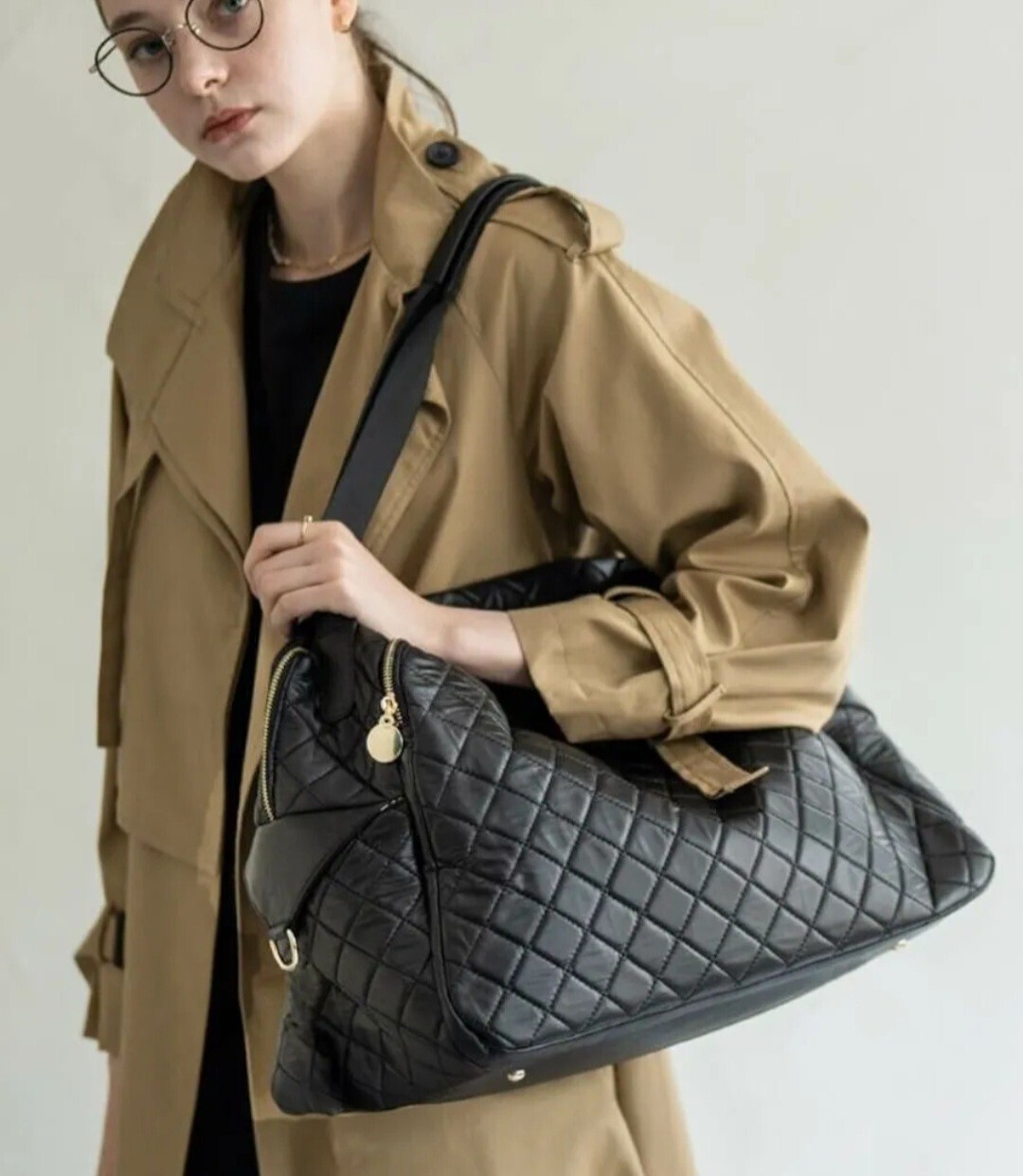 HAYNI Quilted Boston Bag
