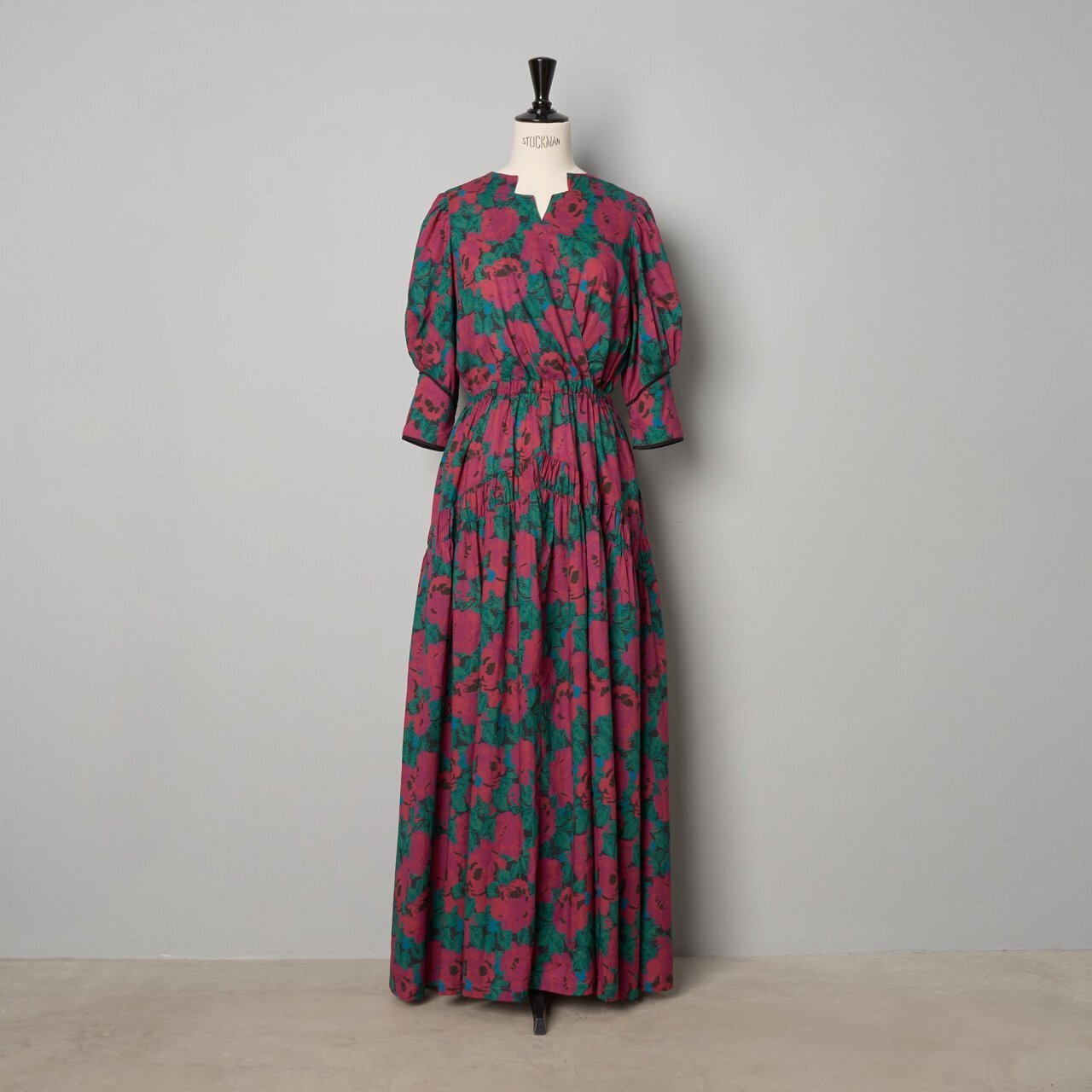 Velnica カシュクールハーフスリーブワンピース レッド