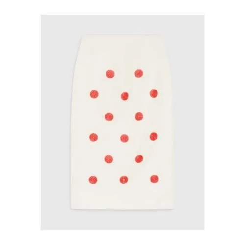 maje Embroidered linen-silk pencil skirt