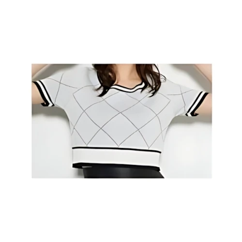 rienda 2WAYダイヤラインKnit TOP