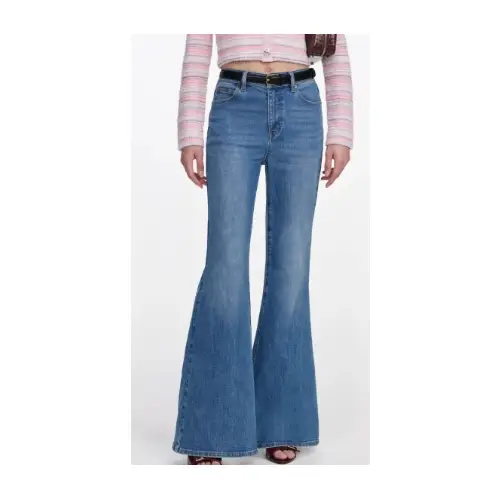 Self-Portrait Mid Blue Flared Jeans