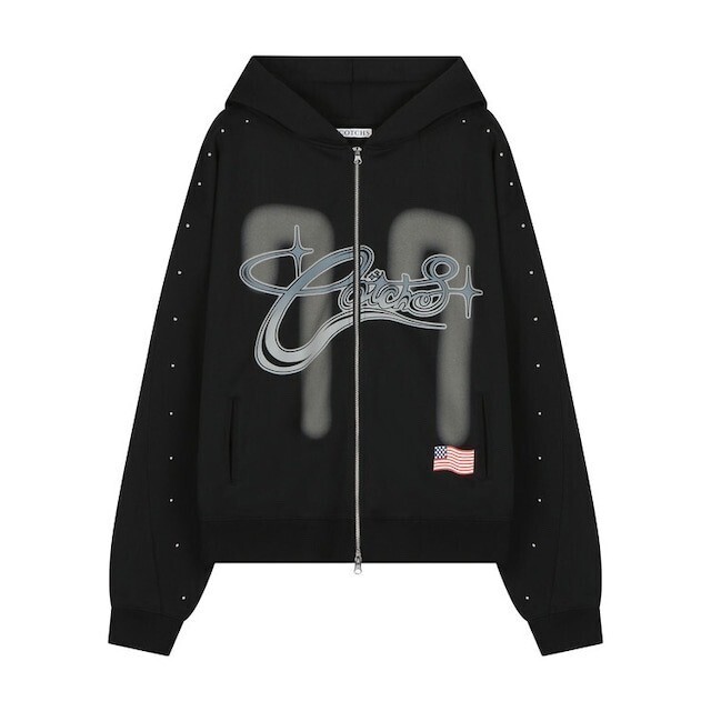 COTCHS LUCKY77 HOODED ZIP UP(BLACK)