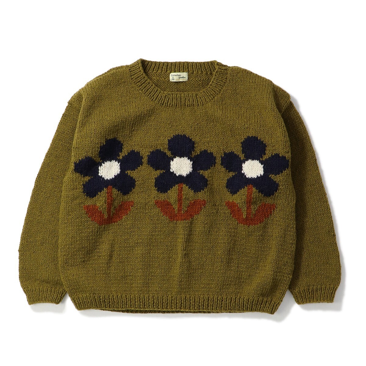 MACMAHON KNITTING MILLS CREW NECK KNIT-3FLOWERS