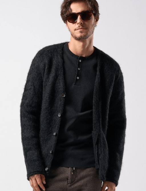 wjk mohair shaggy knit cardigan