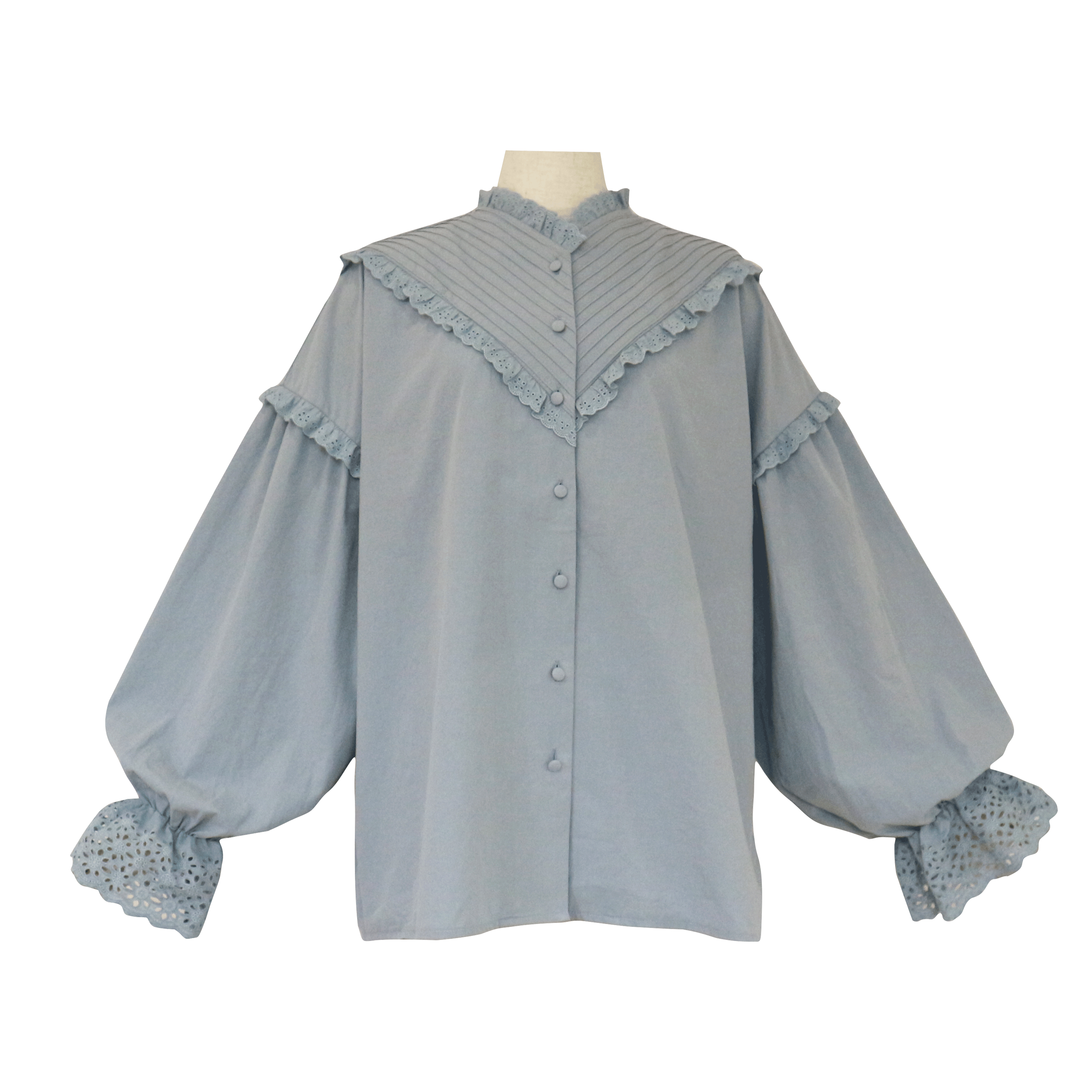 BayBee pin tuck cutwork blouse(sora)