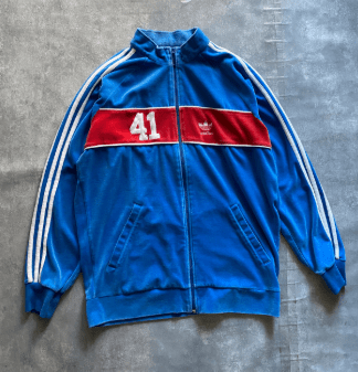 adidas Originals トレフォイル×ナンバリング 刺繍ロゴ ジャージ トラックジャケット