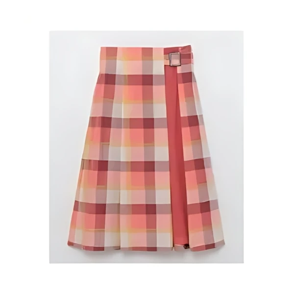 BLUE LABEL CRESTBRIDGE クレストブリッジチェックサイドベルトフレアスカート