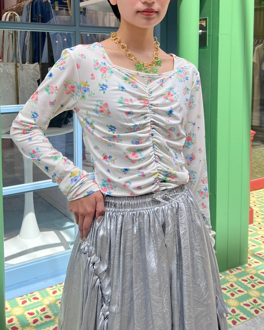 POPPY FLORAL PATTERN SECOND SKIN TOPS