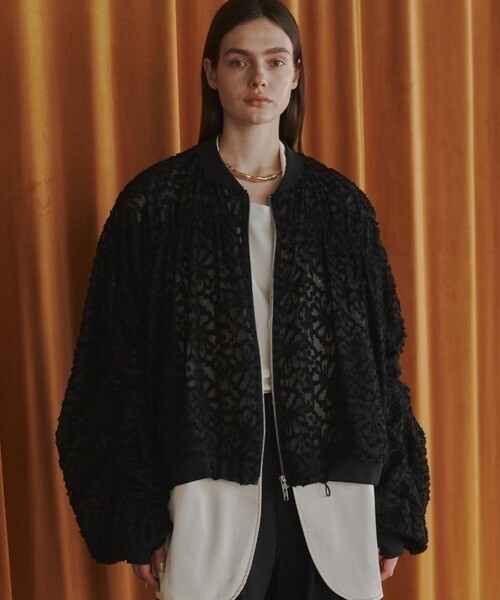 seyto See through lace gather blouson / シースルーレースギャザーブルゾン