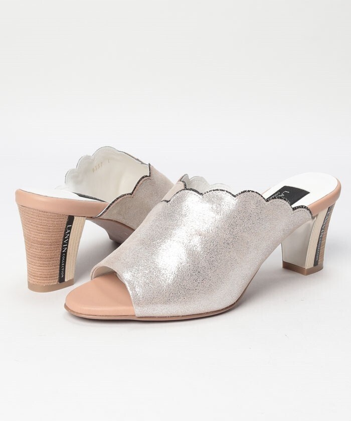 LANVIN COLLECTION ウェーブカットミュールサンダル