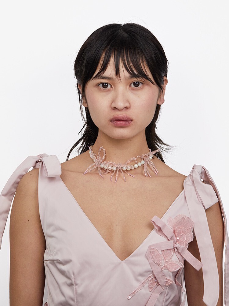 HELENA THULIN PINK ROSA NODE NECKLACE