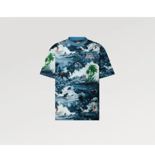 LOUIS VUITTON プリントショートスリーブコットンTシャツ