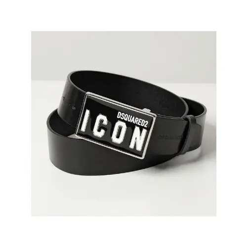 DSQUARED2 Icon Plaque Leather Belt