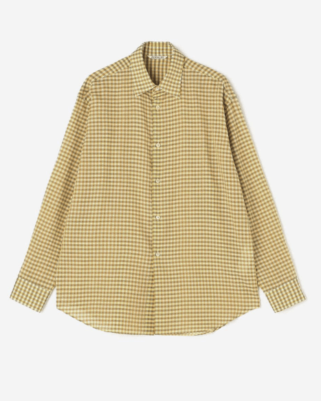 AURALEE AIRY LIGHT COTTON CHECK SHIRT