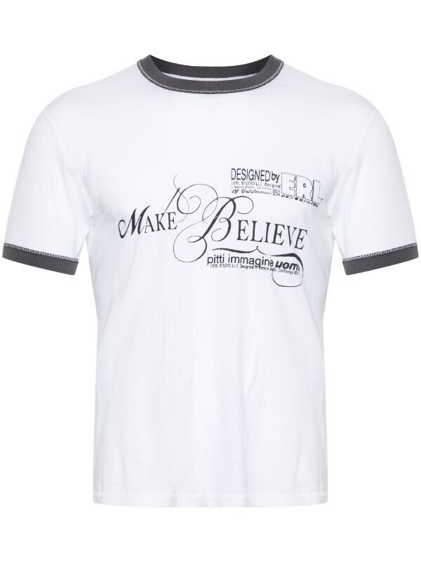 ERL スローガン Tシャツ
