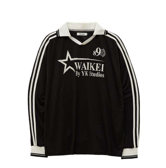 Wai Kei Star logo collar jersey long sleeve tshirts