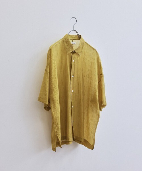 JUNRed シャドーストライプシアーショートスリーブシャツ