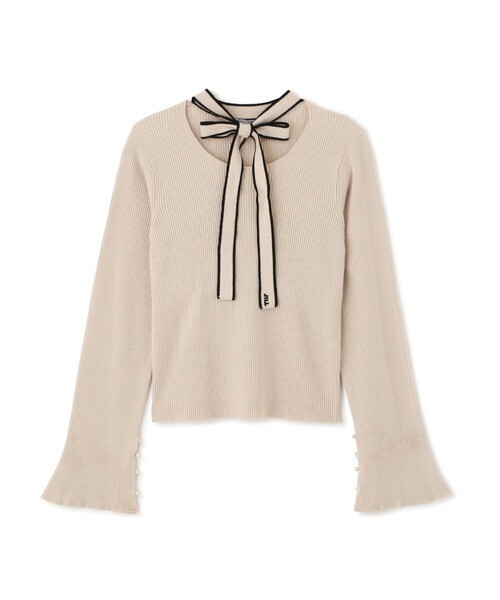 JILLSTUART ロゴツキハイショクボウタイリブニット