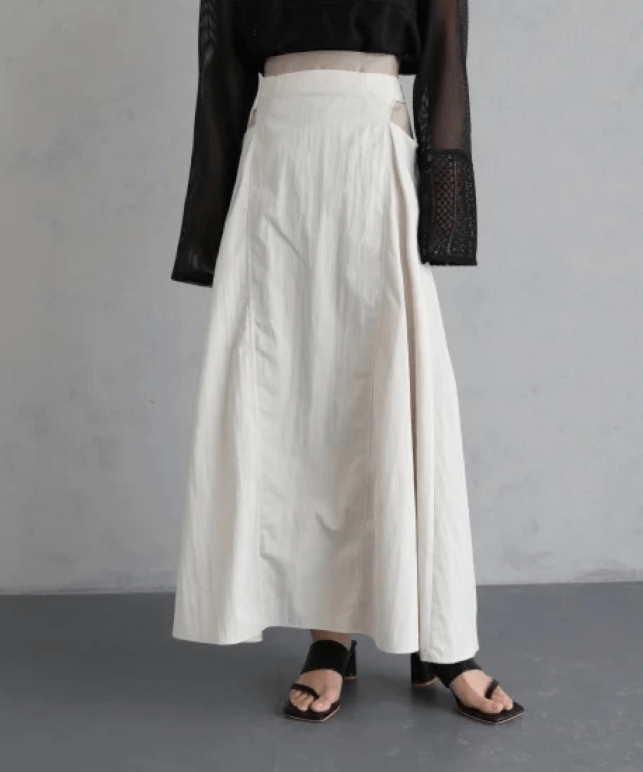 &g’aime WASHER NYLONMIX FLARE SKIRT/988-64602