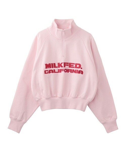 MILKFED. STAND COLLAR HALF ZIP SWEATSHIRT