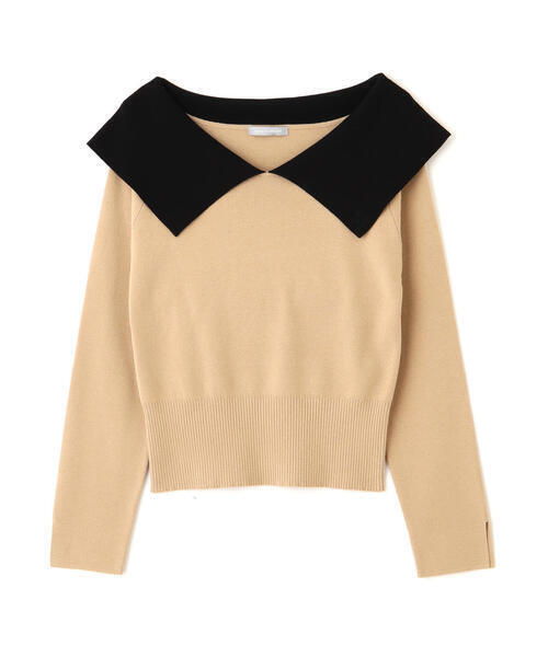 JILLSTUART ビッグカラーデコルテニットトップス
