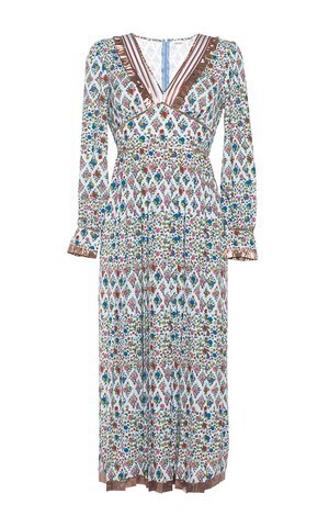 Manoush Floral Seersucker Midi Dress
