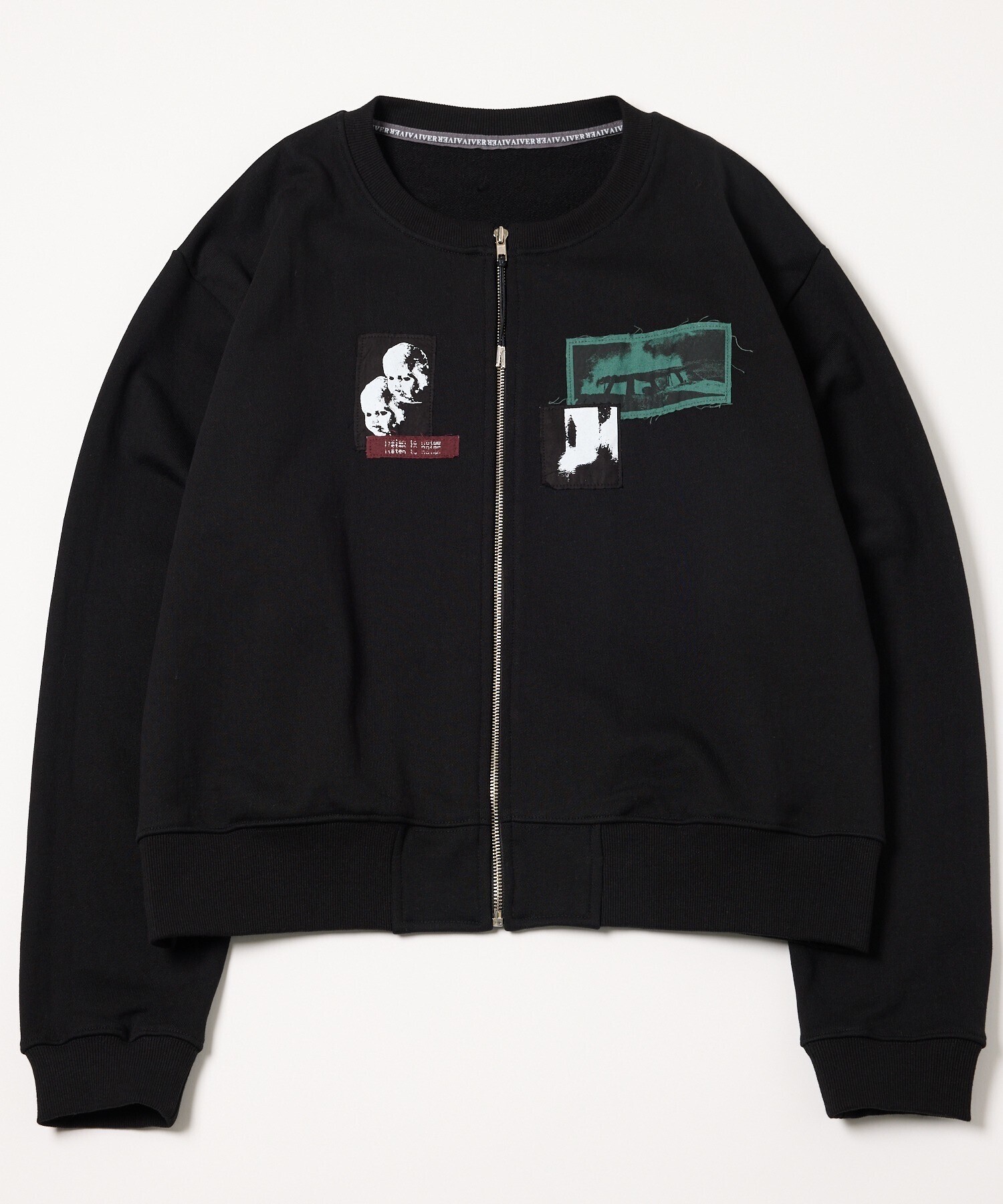 AIVER カットオフパッチショートフルジップスウェット