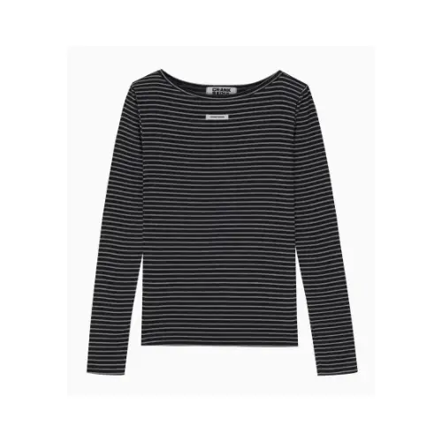 CRANK Striped Basic Boat Neck Top