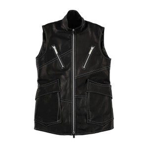 Sulvam ZIP UP LEATHER VEST