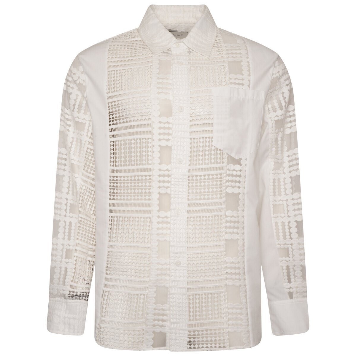 FENG CHEN WANG Lace Cut-Out Shirt in White