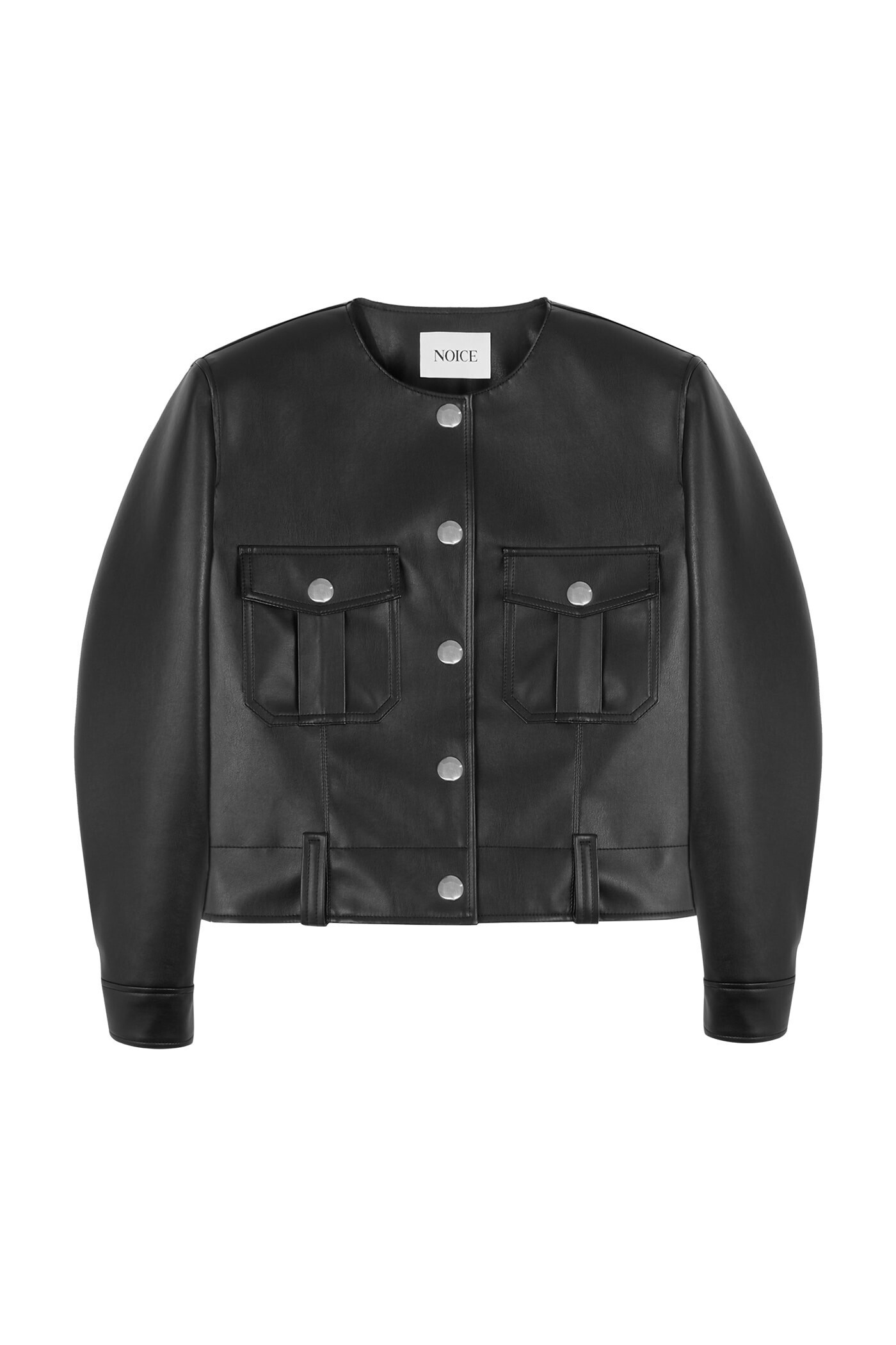 NOICE W PURE COLLAR LEATHER JACKET
