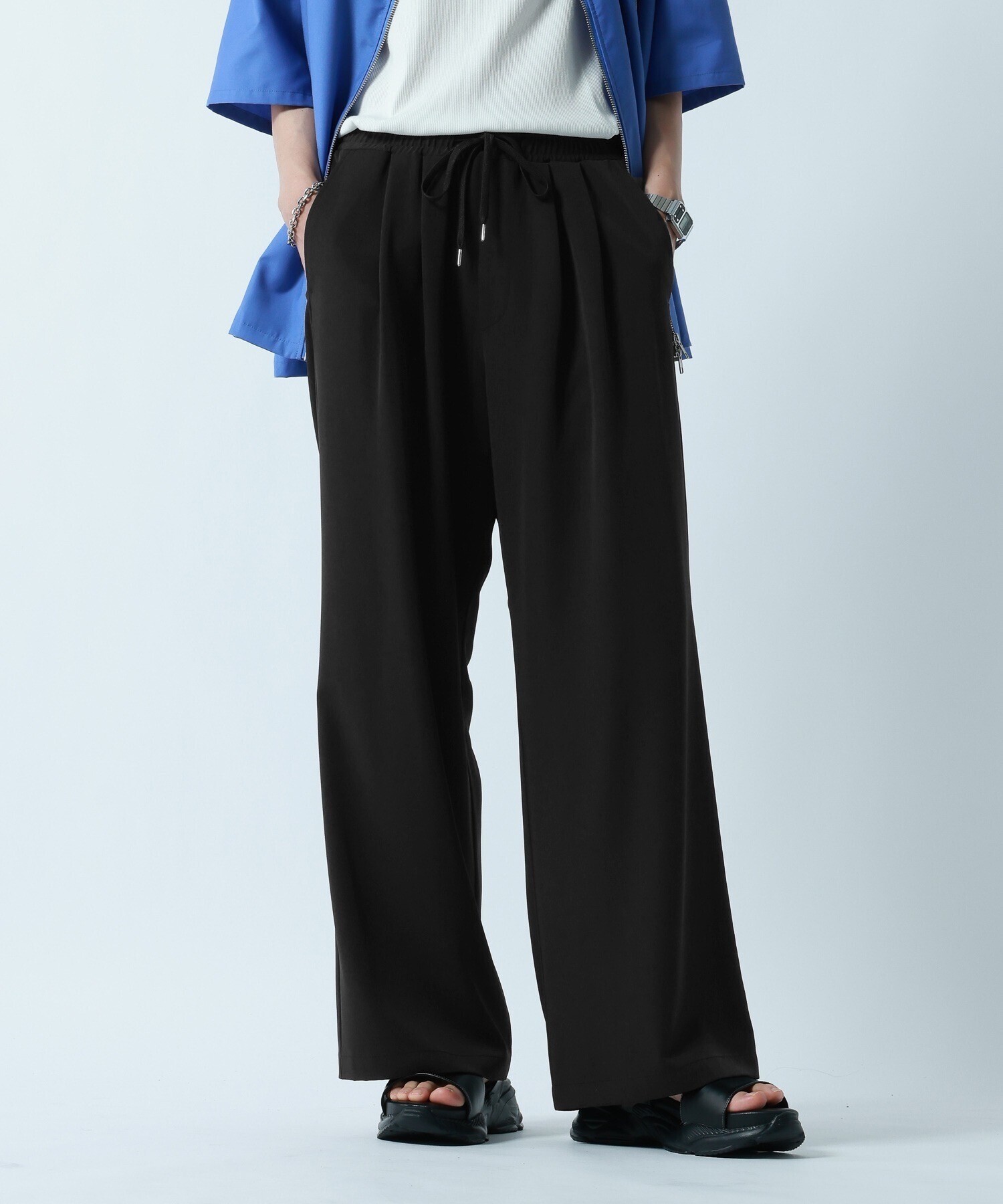 RAGEBLUE <接触冷感>【LUXURY+EASY】DEEP TUCK WIDE EASY PANTS