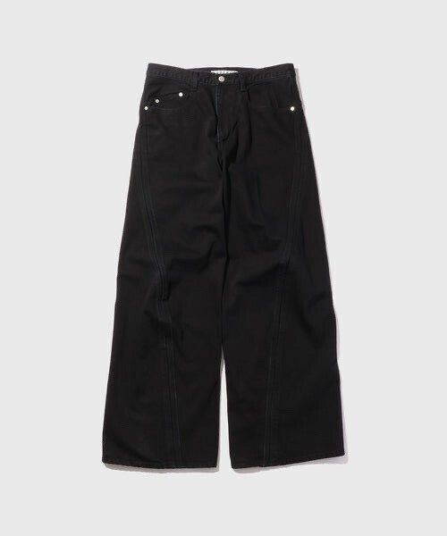 NVRFRGT 3D TWISTED WIDE LEG JEANS FADED BLACK