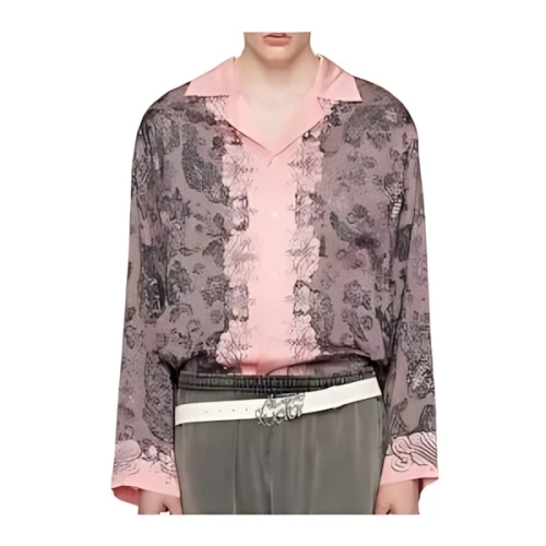 Acne Studios Printed Button-Up Shirt "PInk/Black"
