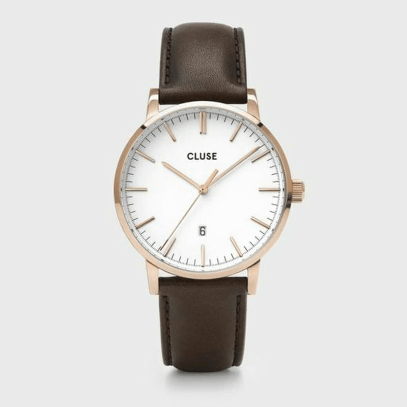 CLUSE アラヴィス レザー ローズゴールド ホワイト/ダークブラウン　CLUSE/クルース/時計