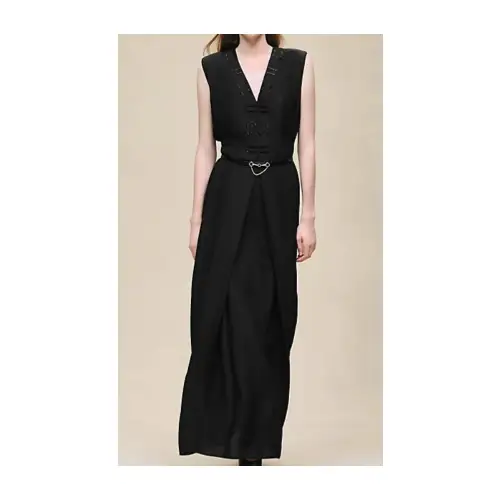 HERMES Sleeveless embroidered caftan