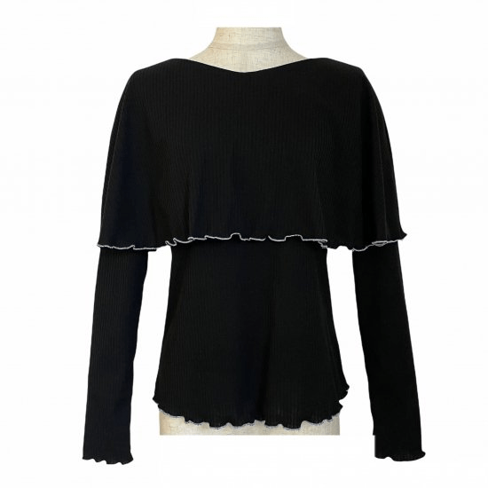 BayBee cape rib tops(black)