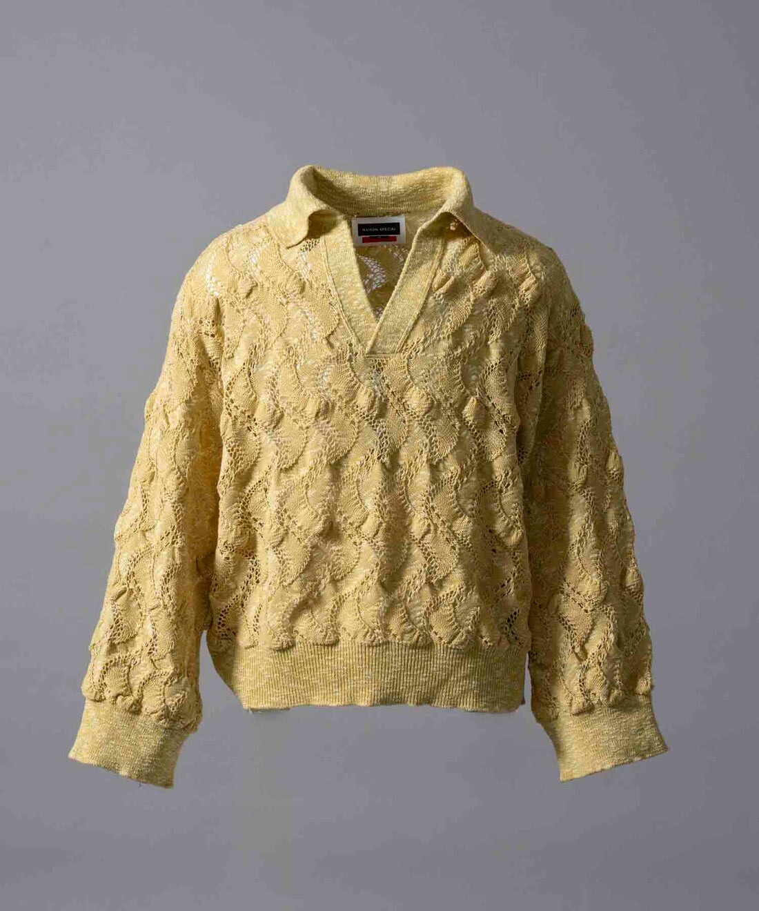 MAISON SPECIAL Prime-Over Zigzag Sheer Skipper Knit Pullover