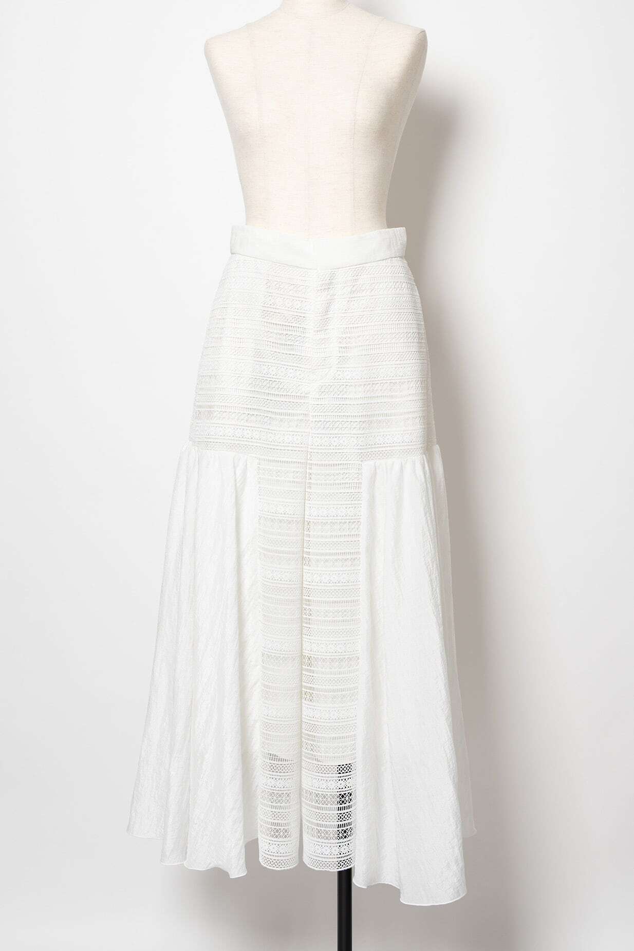 Arobe Stripe Lace Shiny Gather Pants