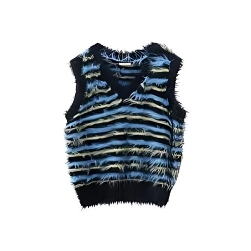 moonsun Danke Hairy Stripe Knit Vest