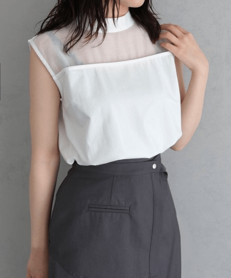 &g’aime SYNTHETIC LEATHER PIPING TOPS/988-64103