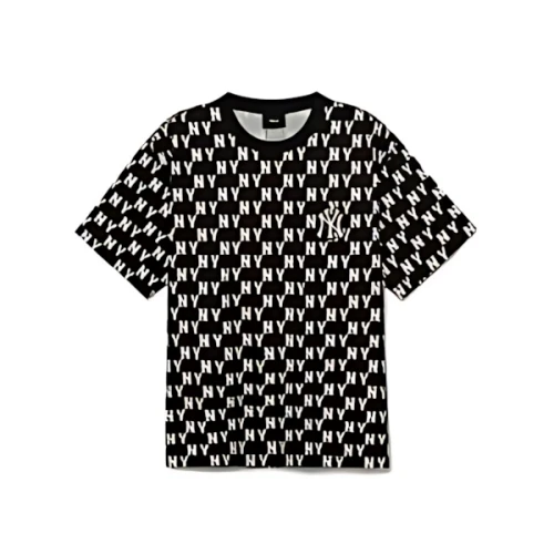 MLB Korea Classic Monogram Front Panel Pattern Short Sleeve T-Shirt